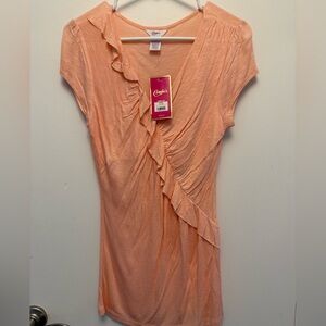 Candie's Women's Coral Ruffle Blouse